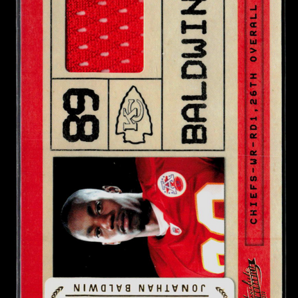 2011 Panini Absolute Memorabilia War Room Jonathan Baldwin #27 Jersey