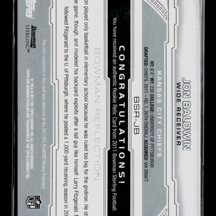 2011 Bowman Sterling Jon Baldwin #BSR-JB RC Jersey