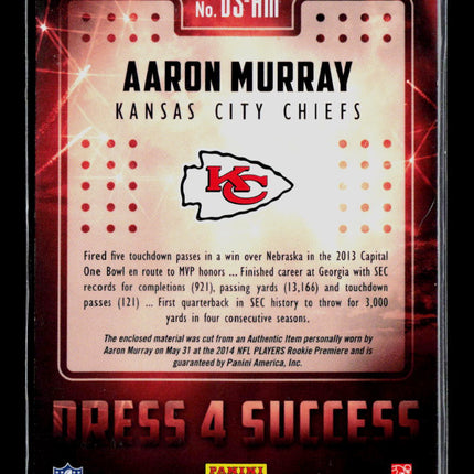 2014 Rookies & Stars Dress 4 Success Longevity Aaron Murray #DS-AM RC Jersey