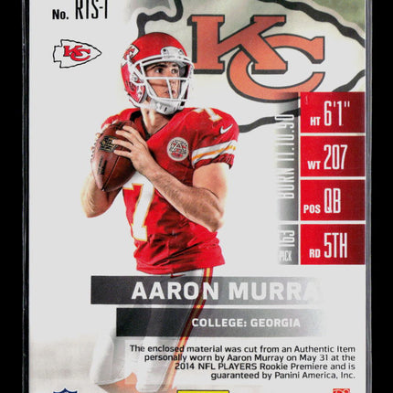 2014 Panini Contenders Aaron Murray #RTS-1 Jersey