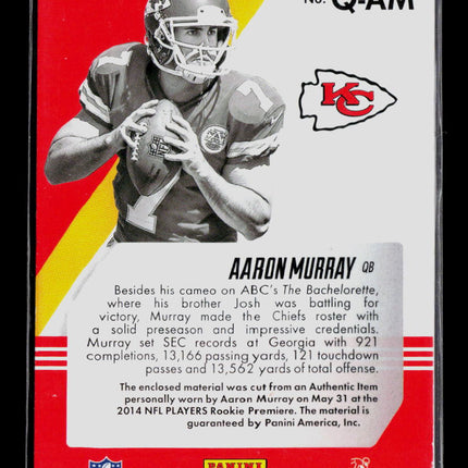 2014 Absolute Football Tools of the Trade Aaron Murray #Q-AM RC Jersey /249