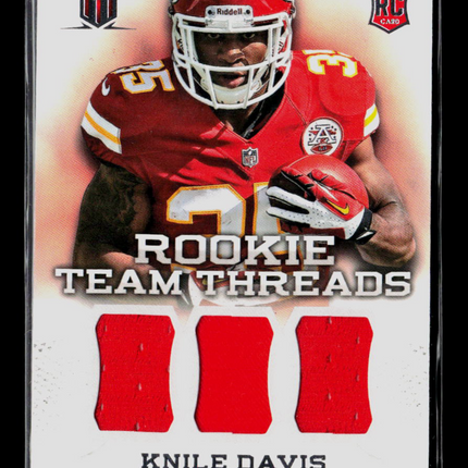 2013 Panini Momentum Football Rookie Team Threads Knile Davis #33 RC /299 Jersey