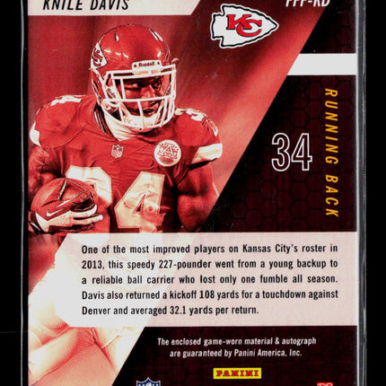 2014 Panini Score Future Franchise Fabrics Knile Davis #FFF-KD Jersey Auto