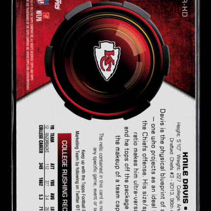 2013 Topps Chrome Knile Davis #RR-KD Relic RC Jersey
