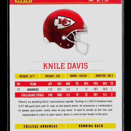 2013 Panini Rookies & Stars Knile Davis #218 Longevity 289/299 Jersey RC