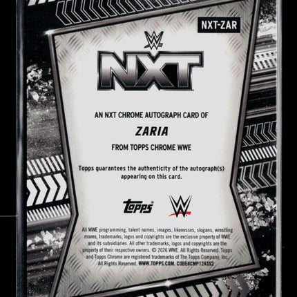 2026 Topps Chrome WWE Zaria #NXT-ZAR Auto