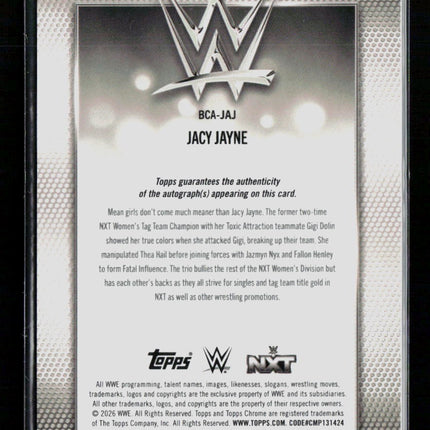 2026 Topps Chrome WWE Jacy Jayne #BCA-JAJ Auto
