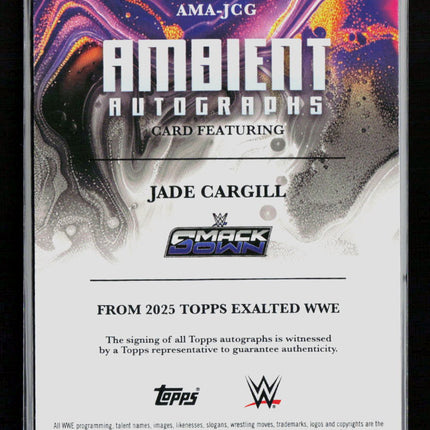 2025 Topps Exalted WWE Ambient Autographs Jade Cargill #AMA-JCG 36/99 Auto