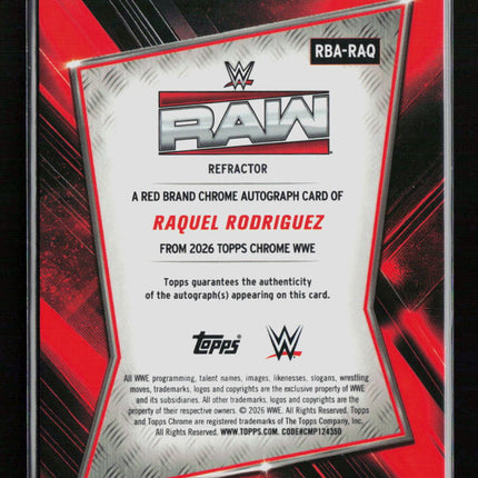 2026 Topps Chrome WWE Raquel Rodriguez #RBA-RAQ Refractor Auto