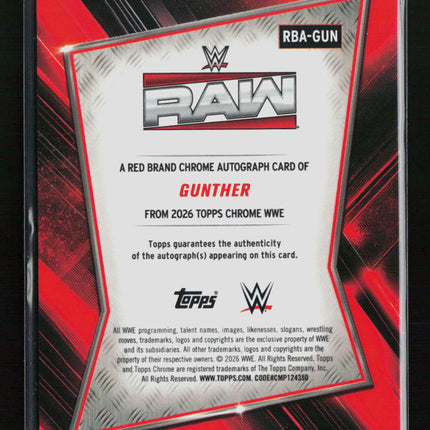 2026 Topps Chrome WWE Gunther #RBA-GUN Auto