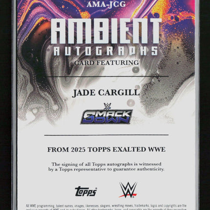 2025 Topps Exalted WWE Ambient Autographs Jade Cargill #AMA-JCG 13/25 Auto