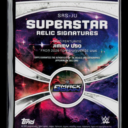 2026 Topps Universe WWE Jimmy Uso #SRS-JU Event-Used Relic Auto