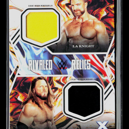 2025 Topps Exalted WWE Rivaled Relics LA Knight AJ Styles #RR-KS Dual Relic