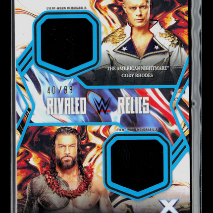 2025 Topps Exalted WWE Roman Reigns Cody Rhodes #RR-RR 40/99 Dual Relic