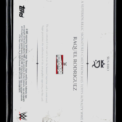 2025 Topps Royalty WWE Raquel Rodriguez #SUS-RRO Autograph Relic /99