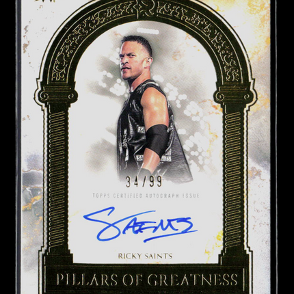 2025 Topps Royalty WWE Pillars of Greatness Ricky Saints #PGS-RSA 34/99