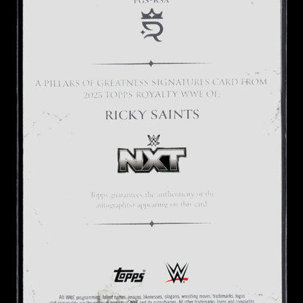 2025 Topps Royalty WWE Pillars of Greatness Ricky Saints #PGS-RSA 34/99