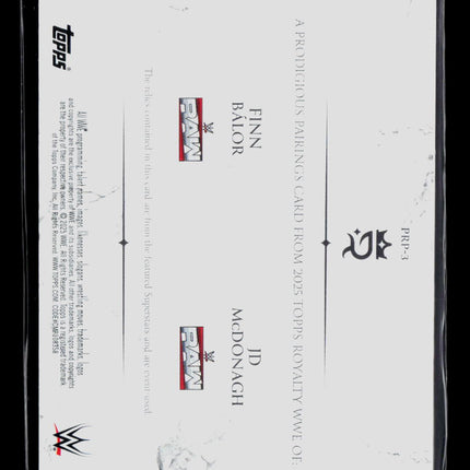 2025 Topps Royalty WWE JD McDonagh Finn Bálor #PRP-3 60/99 Dual Relic