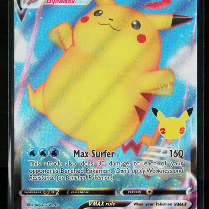 Pokemon 2021 Celebrations Surfing Pikachu VMAX #9/25