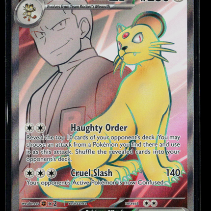 Pokemon 2025 Destined Rivals Team Rocket's Persian EX FA #219/182