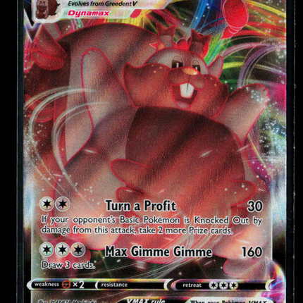 Pokemon 2021 Fusion Strike Greedent VMAX FA #218/264