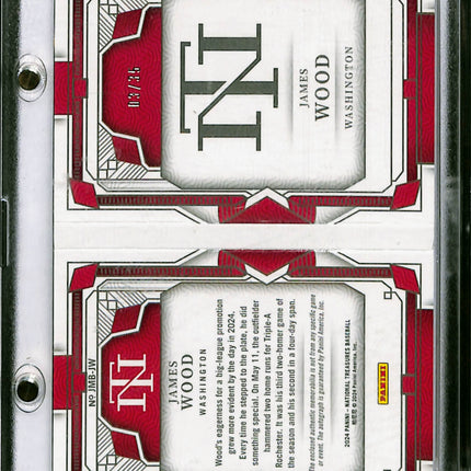 2024 Panini National Treasures James Wood #JMB-JW RC 03/35 Booklet Patch Auto