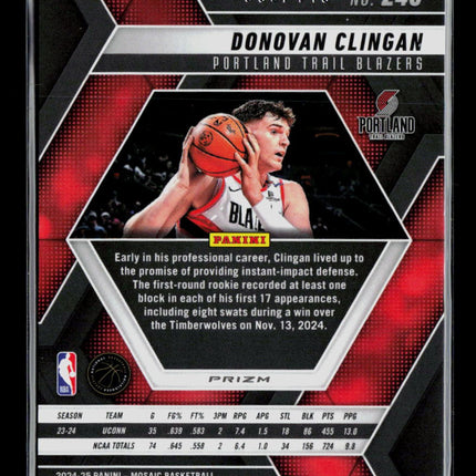 2025 Panini Mosaic Donovan Clingan #246 Blue RC 089/149
