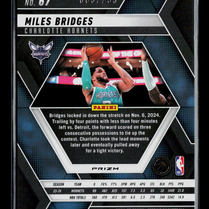 2025 Panini Mosaic Prizm Miles Bridges #67 Red Wave 009/299