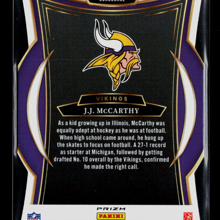2024 Panini Select J.J. McCarthy #24 RC Silver Die Cut