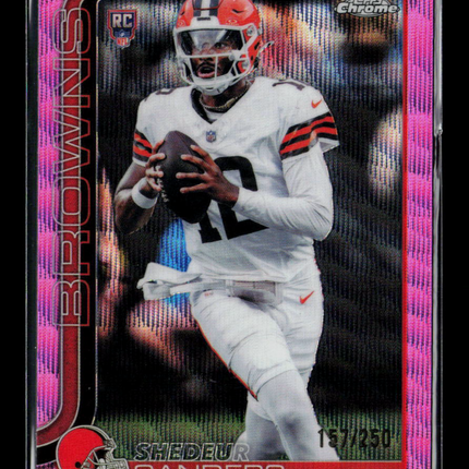 2025 Topps Chrome Shedeur Sanders #315 Pink Wave RC 157/250