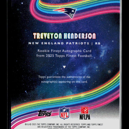 2025 Topps Finest Football TreVeyon Henderson #RFA-TVH RC Auto