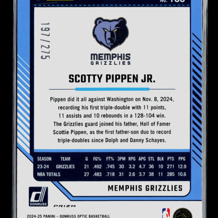 2025 Panini Donruss Optic Scotty Pippen Jr. #180 Pink Glitter /275
