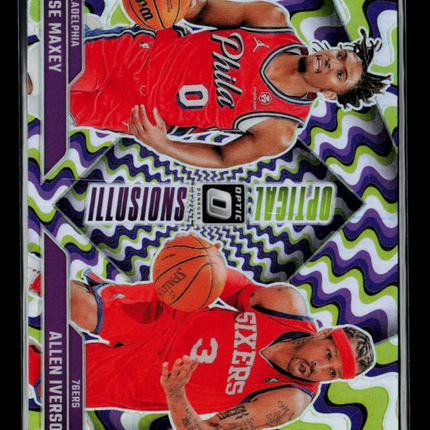 2025 Panini Donruss Optic Optical Illusions Allen Iverson Tyrese Maxey #3 Holo