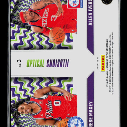 2025 Panini Donruss Optic Optical Illusions Allen Iverson Tyrese Maxey #3 Holo