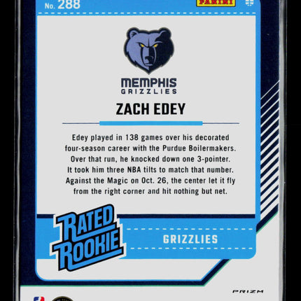 2025 Panini Donruss Optic Zach Edey #288 Holo