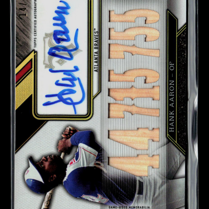2016 Topps Triple Threads Hank Aaron #TTAR-HA1 Game-Used Bat Relic Auto /18