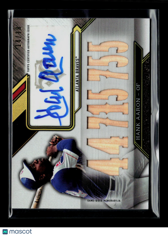 2016 Topps Triple Threads Hank Aaron #TTAR-HA1 Game-Used Bat Relic Auto /18