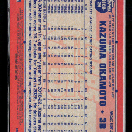 2026 Topps Chrome Kazuma Okamoto #91CB-24 RC