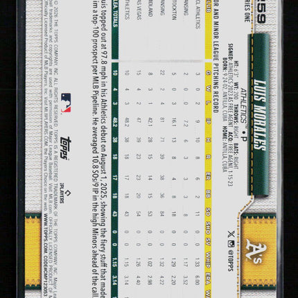 2026 Topps Series One Luis Morales #259 RC