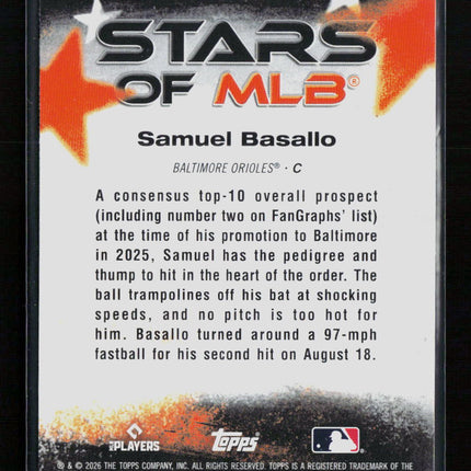 2026 Topps Stars of MLB Samuel Basallo #SMLB-13 RC