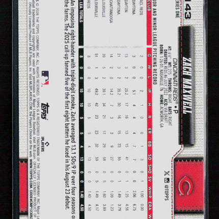 2026 Topps Series One Zach Maxwell #143 RC