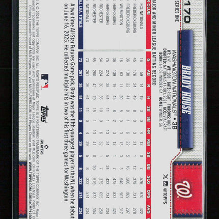 2026 Topps Series One Brady House #170 RC