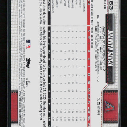 2026 Topps Series One Brandyn Garcia #163 RC