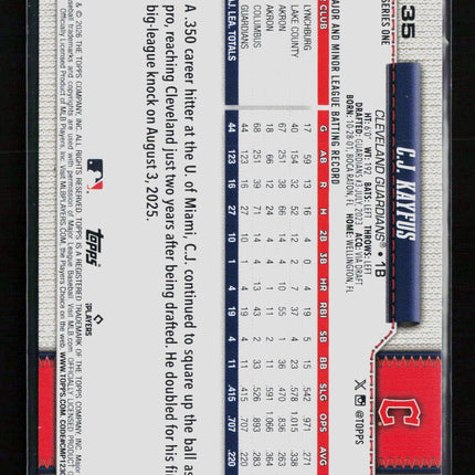 2026 Topps Series One C.J. Kayfus #35 RC