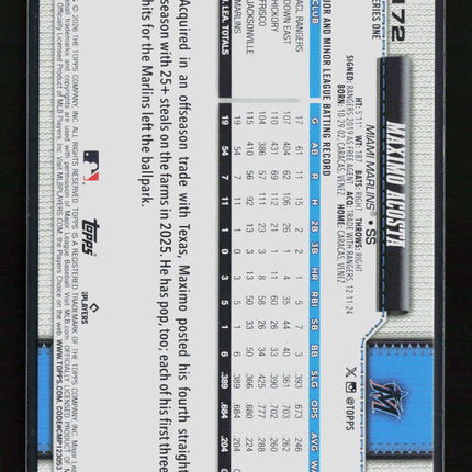 2026 Topps Series One Maximo Acosta #172 RC
