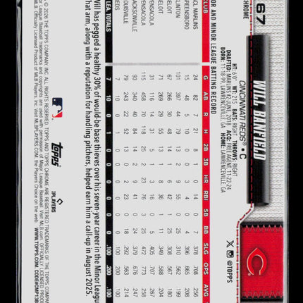 2026 Topps Chrome Will Banfield #167 RC