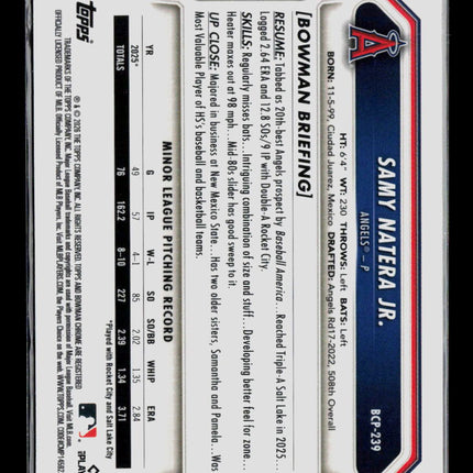 2024 Bowman Chrome Samy Natera Jr. #BCP-239