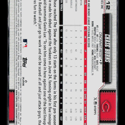 2026 Topps Series One Chase Burns #312 RC