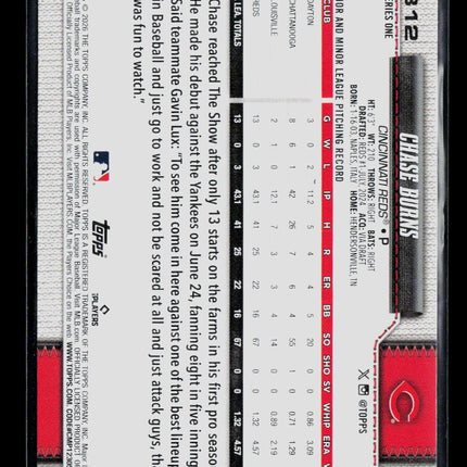 2026 Topps Series One Chase Burns #312 RC