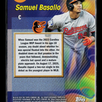 2026 Topps Samuel Basallo #TOG-10 RC